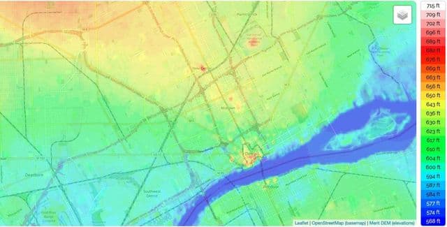 Plan de l'altitude de Detroit