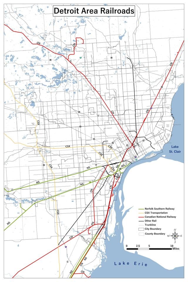 Plan du chemin de fer de Detroit