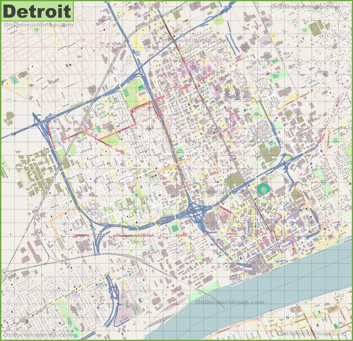Plan des rues de Detroit