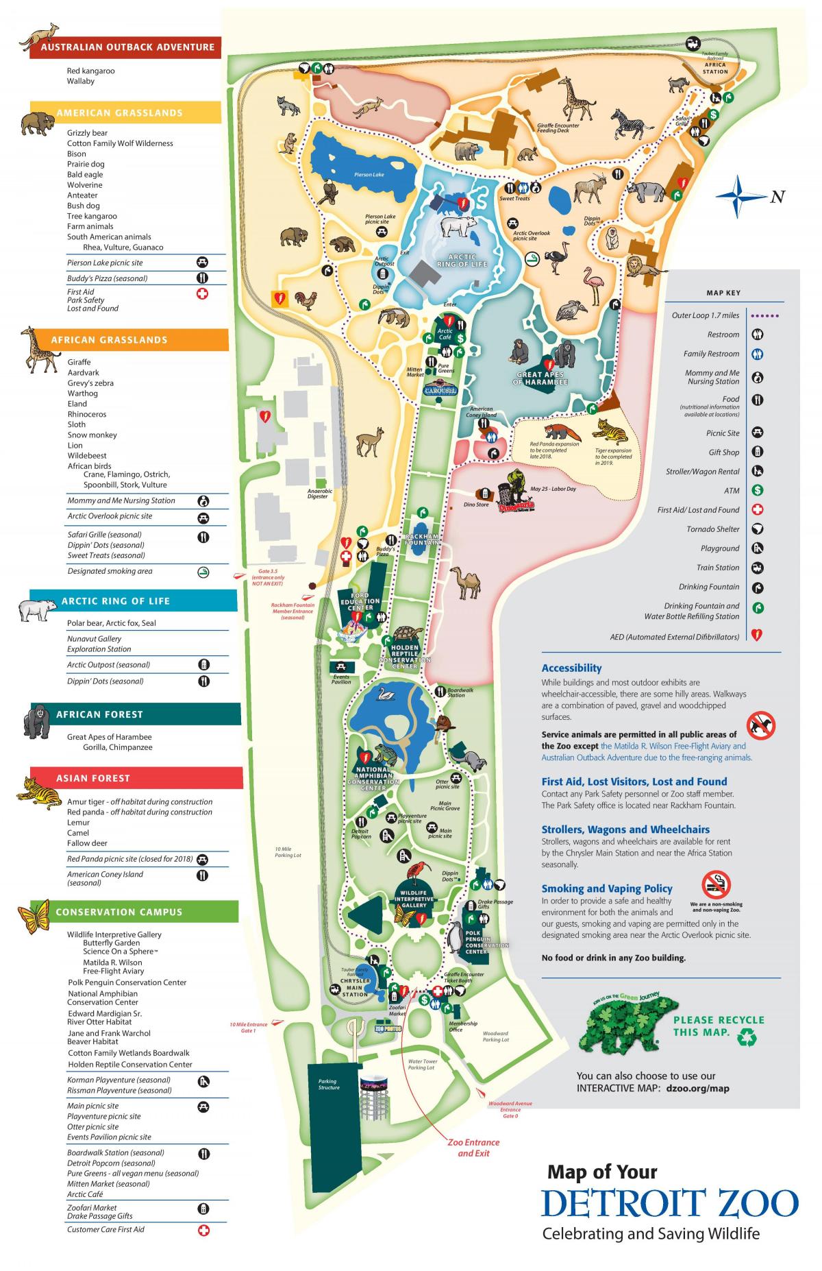 Plan du parc zoologique de Detroit